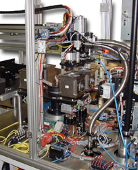rotary table and tooling within leak test system