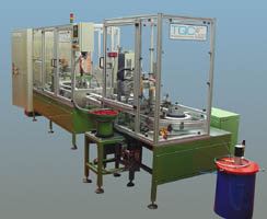 pallet transfer system for automatic assembly of metal parts